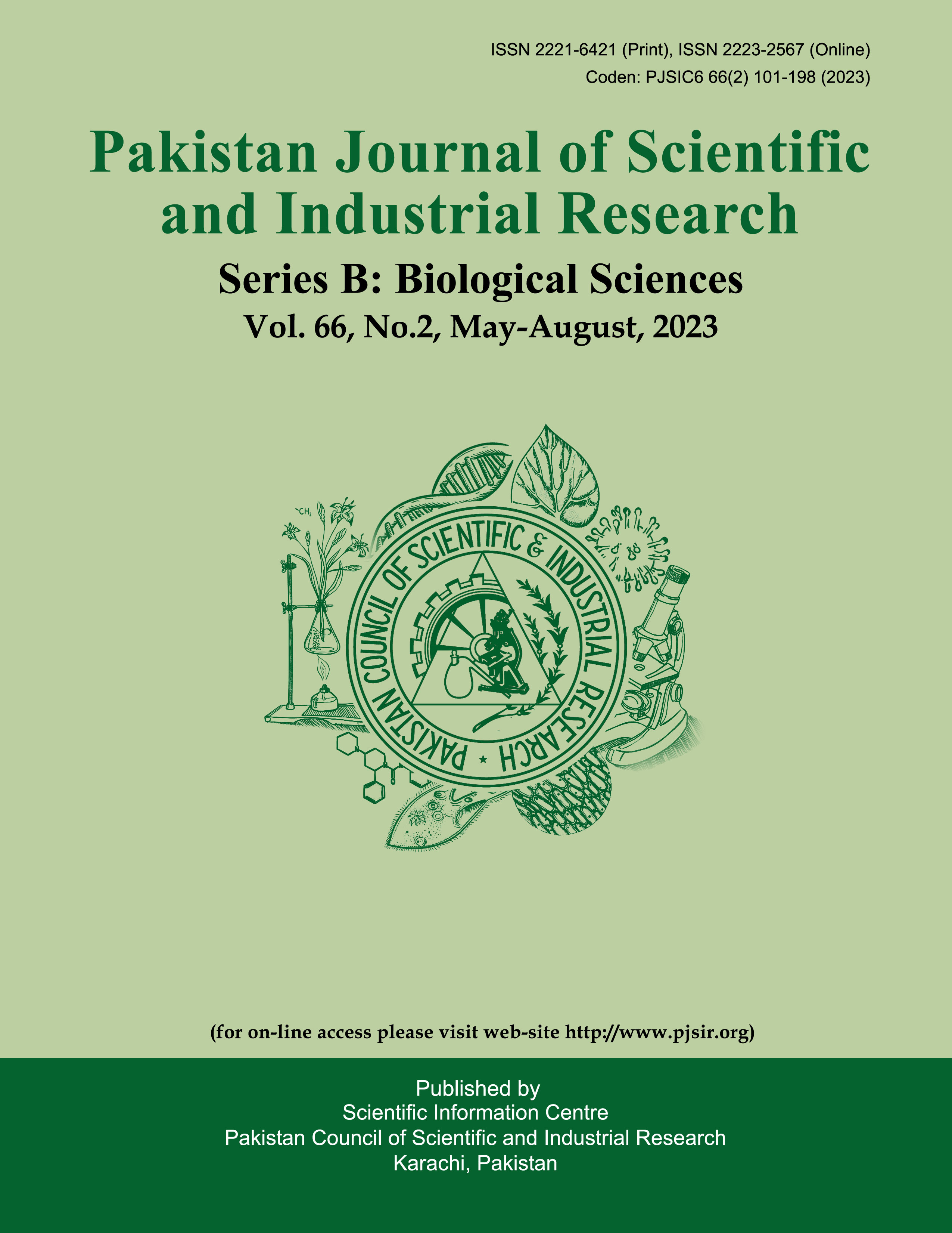 					View Vol. 66 No. 2 (2023): Pakistan Journal of Scientific and Industrial Research Series B: Biological Sciences
				