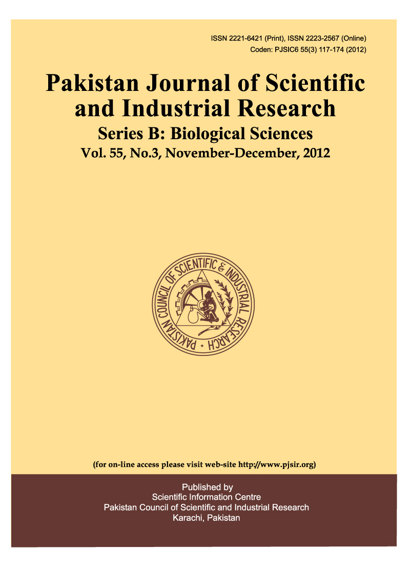 					View Vol. 55 No. 3 (2012): Pakistan Journal of Scientific and Industrial Research  Series B: Biological Sciences
				