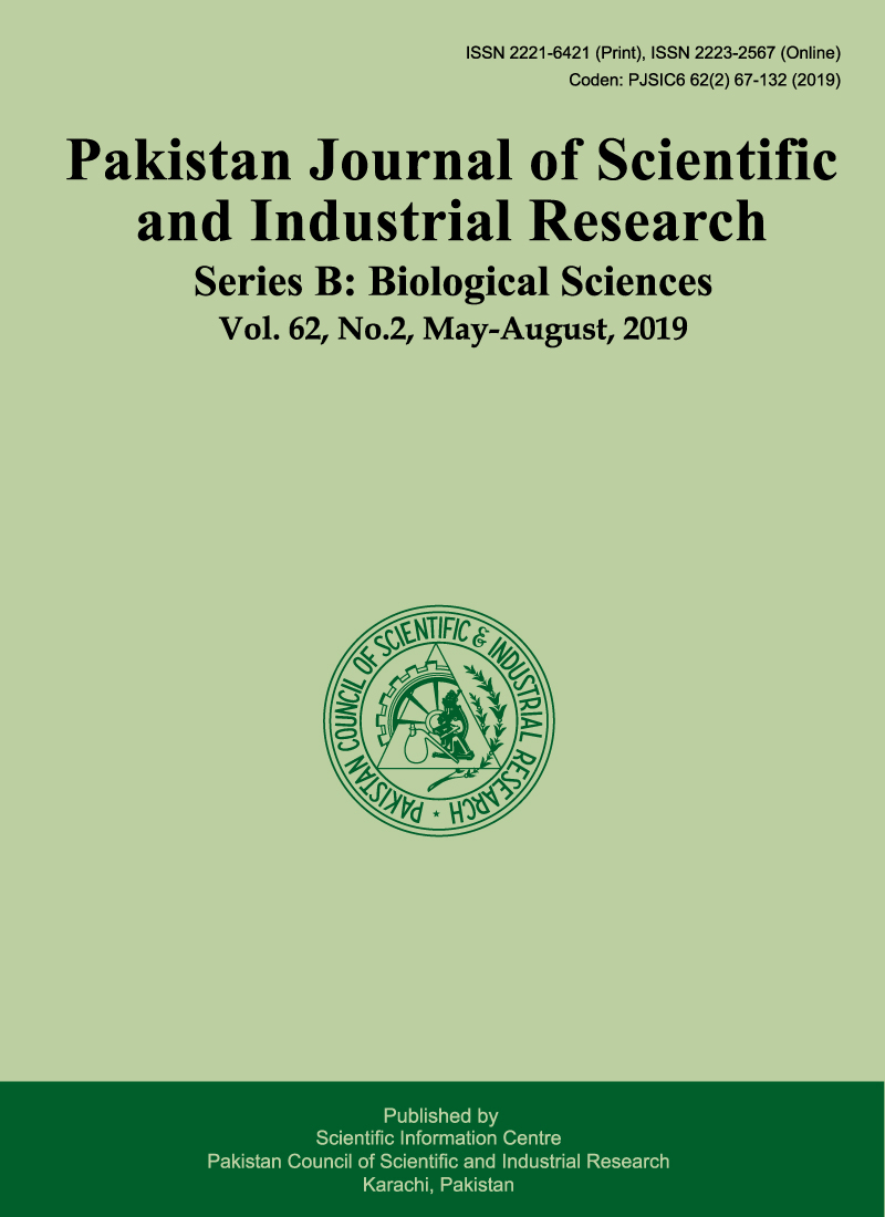 					View Vol. 62 No. 2 (2019): Pakistan Journal of Scientific and Industrial Research Series B: Biological Sciences
				