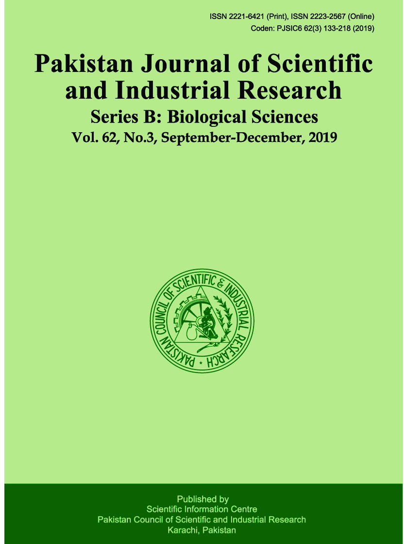 					View Vol. 62 No. 3 (2019): Pakistan Journal of Scientific and Industrial Research Series B: Biological Sciences
				