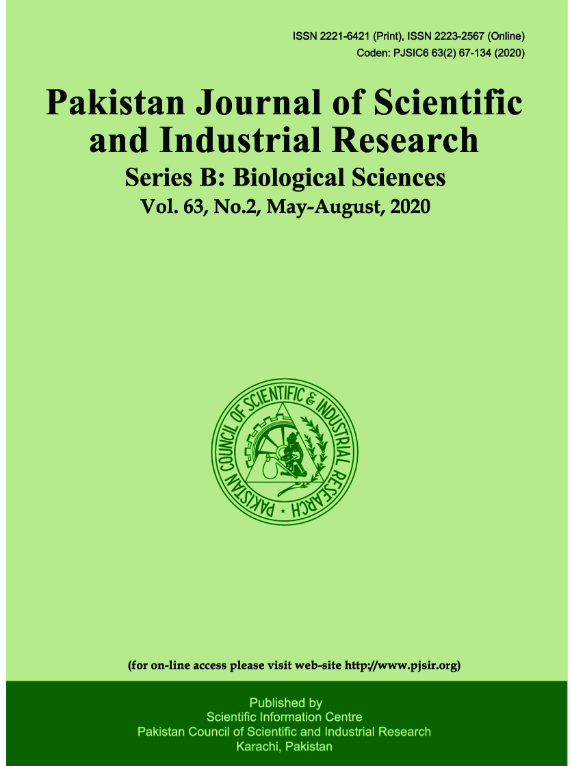					View Vol. 63 No. 2 (2020): Pakistan Journal of Scientific and Industrial Research Series B: Biological Sciences
				