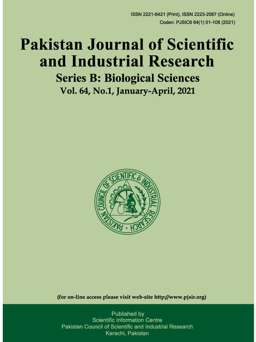 					View Vol. 64 No. 1 (2021): Pakistan Journal of Scientific and Industrial Research Series B: Biological Sciences
				