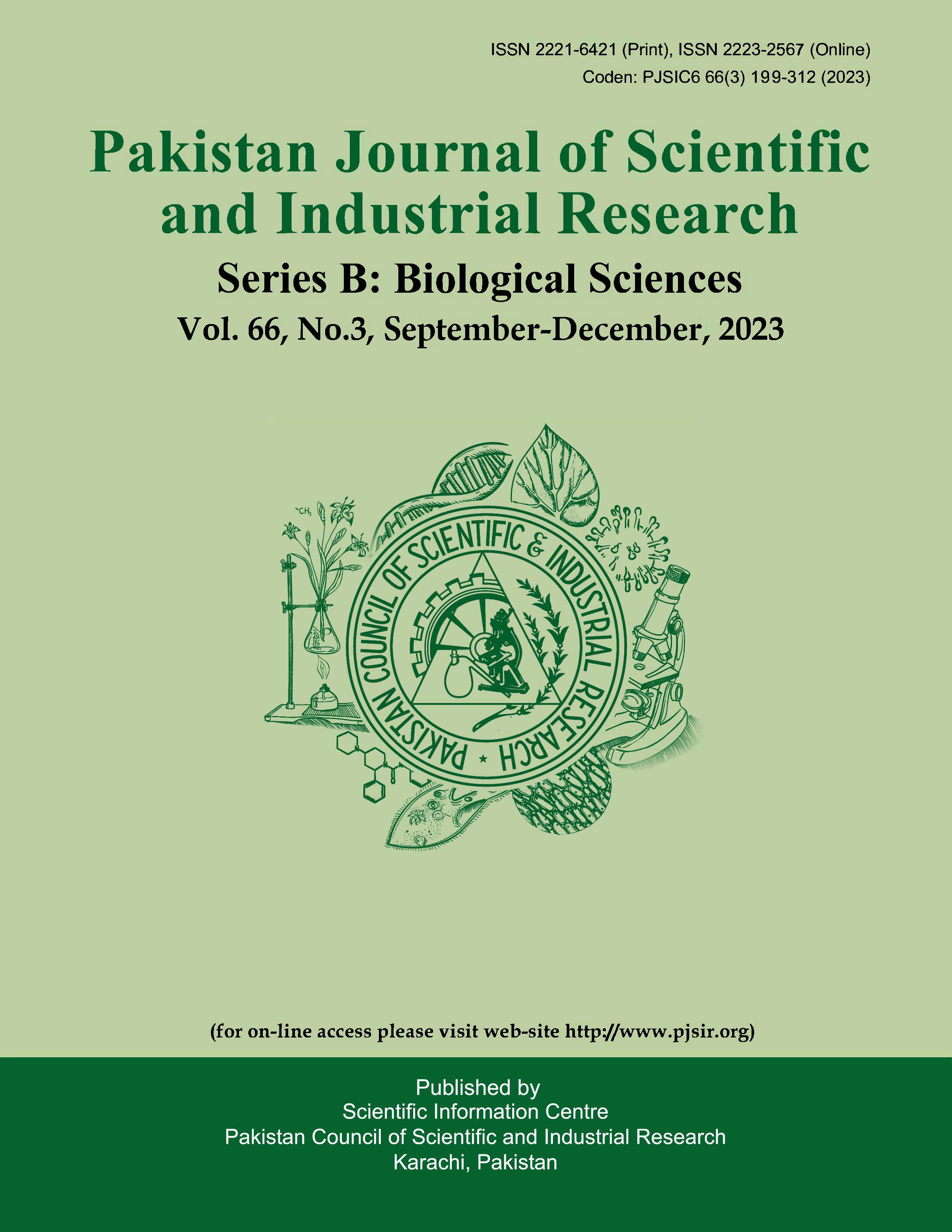 					View Vol. 66 No. 3 (2023): Pakistan Journal of Scientific and Industrial Research Series B: Biological Sciences
				