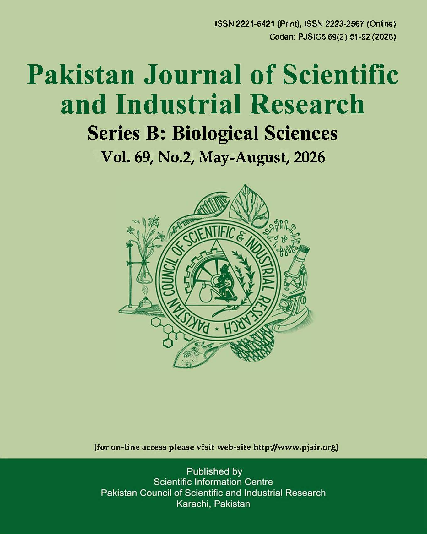 					View Vol. 69 No. 2 (2026): Pakistan Journal of Scientific and Industrial Research Series B: Biological Sciences
				