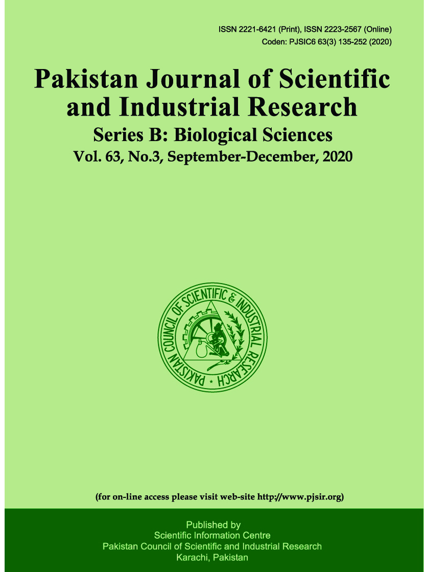 					View Vol. 63 No. 3 (2020): Pakistan Journal of Scientific and Industrial Research Series B: Biological Sciences
				
